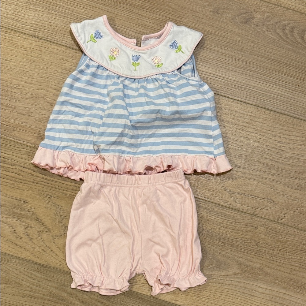Striped Blue and Pink Kids Matching Set